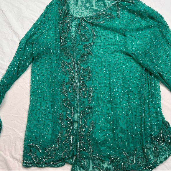 Jean For Joseph Le Bon Formal Silk Dress Size 14 Style8047 Green Color L020422 - Picture 4 of 5